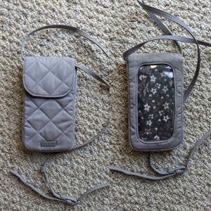 Vera Bradley Gray Phone Crossbody Sling